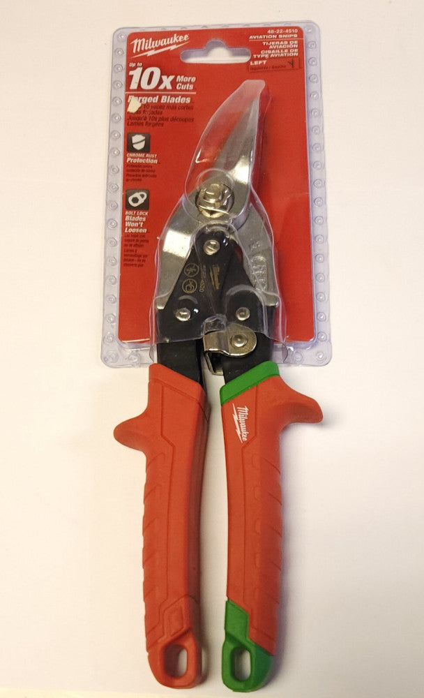 MILWAUKEE 48 22 4510 FORGED BLADES AVIATION SNIPS LEFT