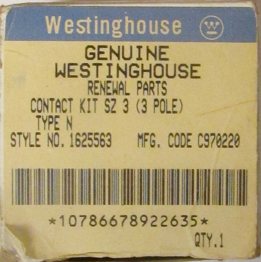 WESTINGHOUSE Size 3 Lifeline Type N Contact Kit 1625563