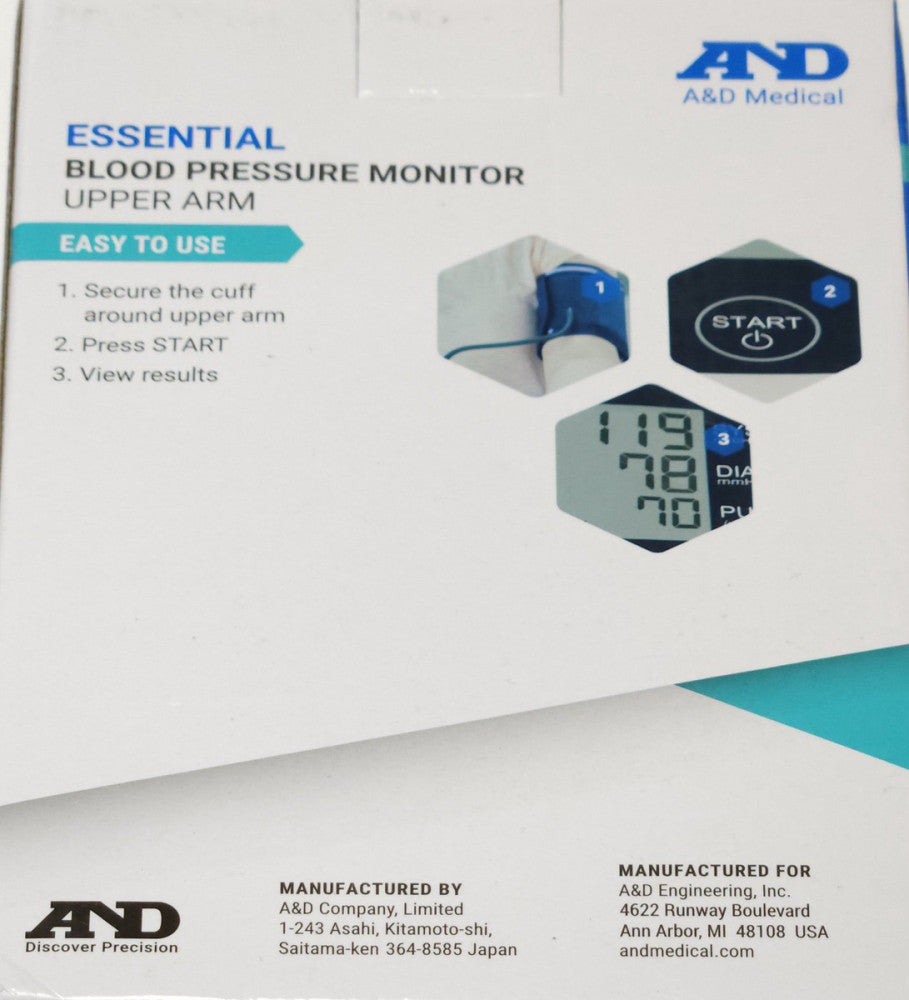 A&D UA-651 E ESSENTIAL Upper Arm Blood Pressure Monitor Clinically Validated UA