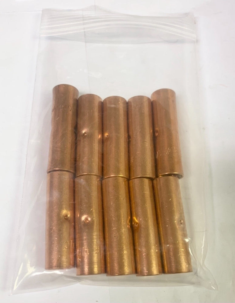 LOT OF (10) 1/0 Copper CU Butt Splice Crimp ON Cable Connector 