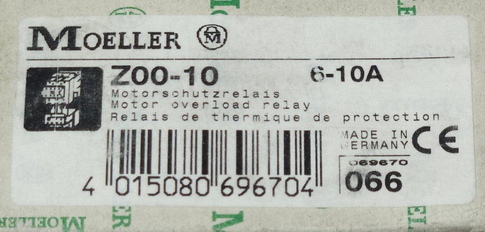MOELLER EATON Z00-10 Motor Overload Relay 6-10 AMP Z00 10
