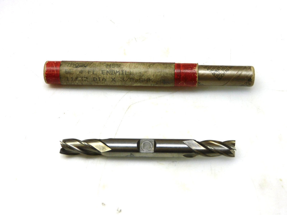 BRUBAKER 11/32 X 3/8 4F HSS ACCULEAD 1.870 SHK DOUBLE END MILL 78020