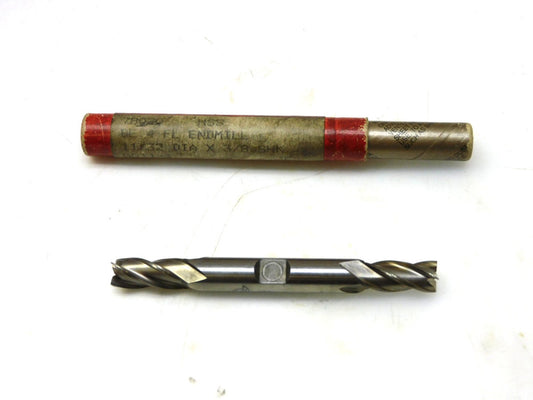 BRUBAKER 11/32 X 3/8 4F HSS ACCULEAD 1.870 SHK DOUBLE END MILL 78020