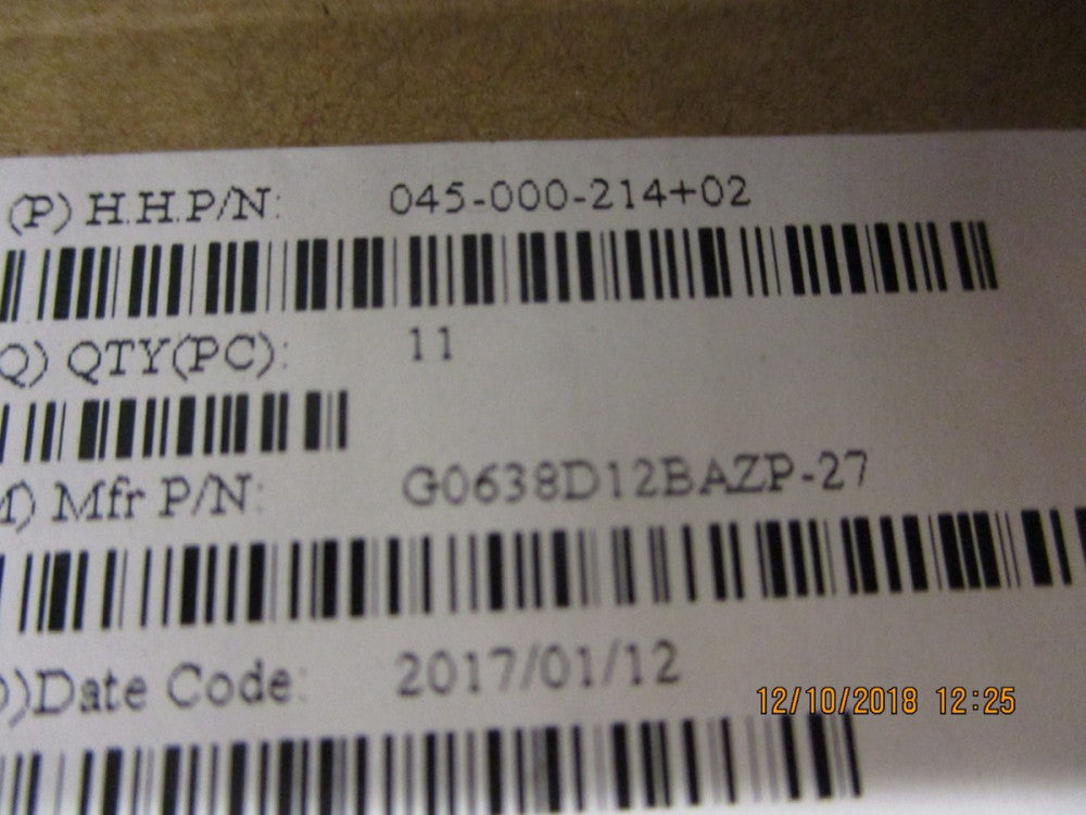 G0638D12BAZP-27 Nidec DC12V 1.66A Axial Fan, Fixed Blade BRAND NEW!