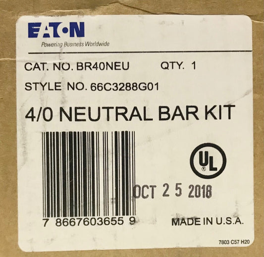 EATON CUTLER HAMMER BR40NEU 4/0 Neutral Bar Kit 66C3288G01