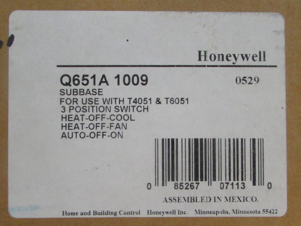 HONEYWELL Q651A 1009 T4051 T6051 Sub Base 