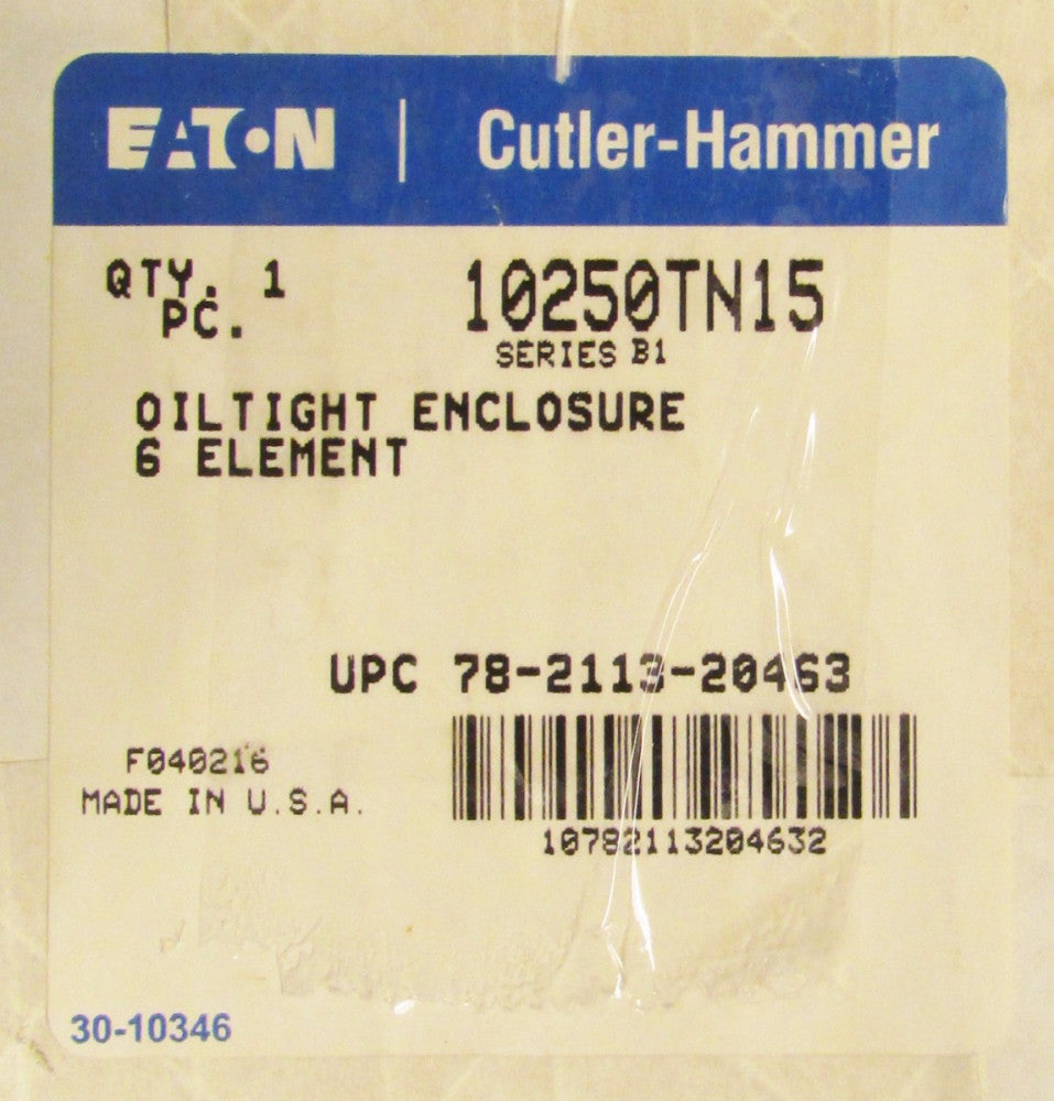 EATON CUTLER HAMMER 6 Element Push Button Enclosure Station 10250TN15