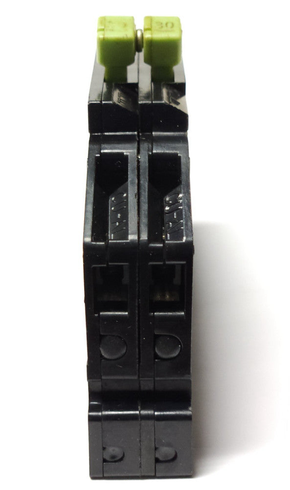 ZINSCO GTE SYLVANIA RC38 Double Pole 30 AMP Green Handle Circuit Breaker
