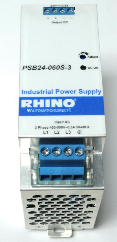 RHINO AUTOMATION DIRECT PSB24 060S 3 Industrial Power SUpply Input 3 Phase 400