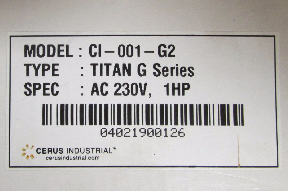 TITAN CI 001 G2 1 HP AC 230 V G Series Frequency Drive