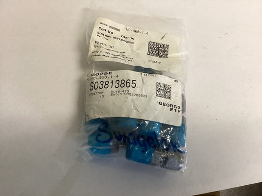 Alloy C-276 Swagelok HC-400-1-4 Male Fittings. Pack Of 10 Fittings