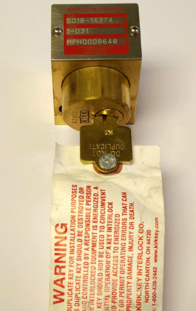KIRK KEY S018 Flush Single Key Interlock