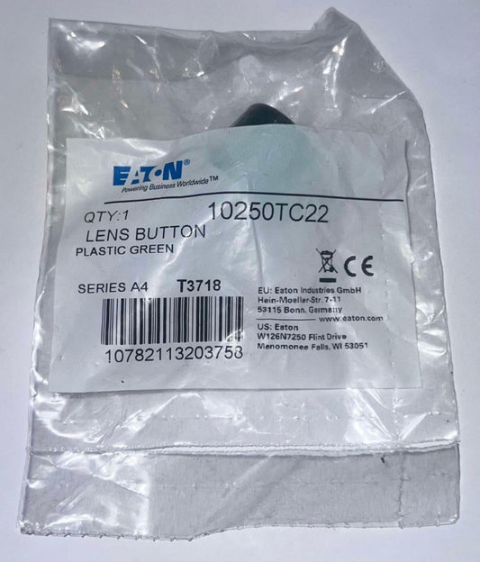 EATON CUTLER HAMMER 10250TC22 Plastic GREEN Lens Button