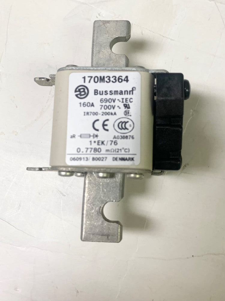 BUSSMANN 170M3364 160 AMP Typower ZILOX Fuse 690 VAC IR700-200KA 