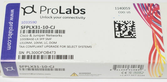 PROLABS 1033590 SFPLX31 10 CJ Cisco & Juniper Networks 1000BASE LX SFP SMF 1310N