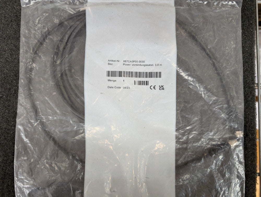 New, B&R, X67CA0P00.0030, POWER CONNECTION CABLE, 4-PIN, STRAIGHT, 3M