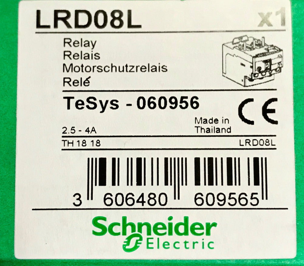 SCHNEIDER ELECTRIC LRD08L 2.5-4 AMP Electronic Overload Relay Tesys 060956