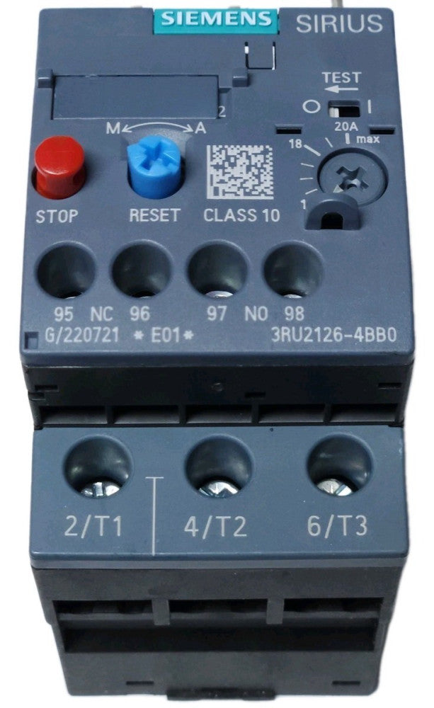 SIEMENS 3RU2126 4BB0 SIRIUS ELECTRONIC Overload Relay 14-20 AMP