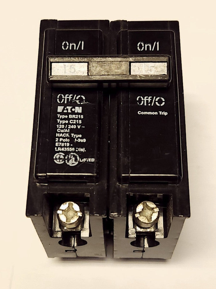 EATON CUTLER HAMMER BR215 C215 2 Pole 15 AMP Type BR Circuit Breaker