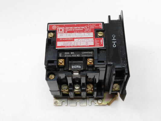 SQUARE D 8903SM03 LIGHTNING CONTACTOR 30A 120V 60Hz