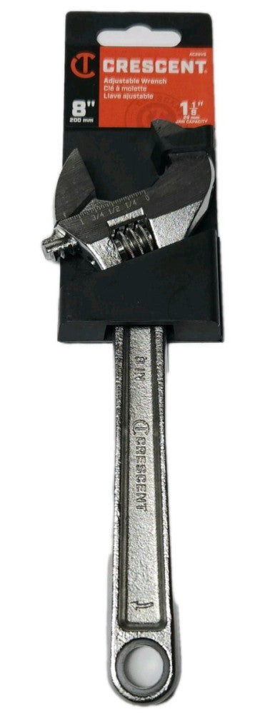 CRESCENT AC28VS 8" Adjustable Wrench 200mm 1 1/8 Inch Jaw CAPACITY 29mm 8 INCH