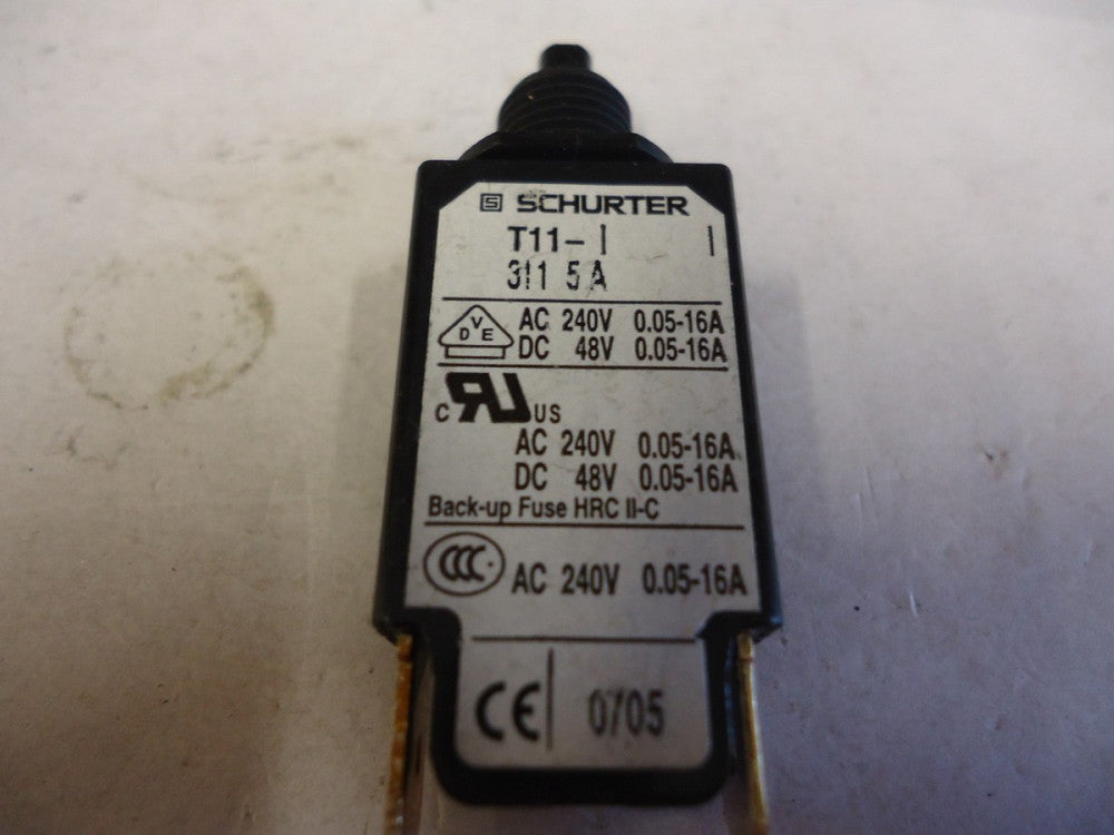 T11-311-5, Schurter, Circuit Breaker s .250 QC SP Therml 5A, BRAND NEW! 2 PIECES