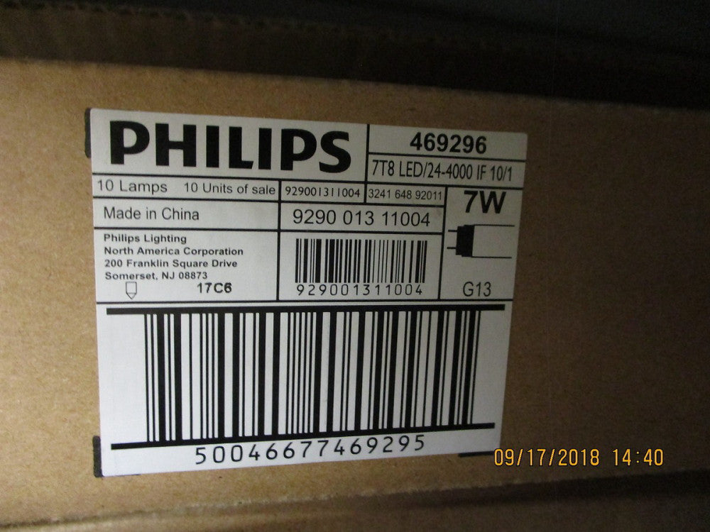 469296 Philips 7W T8 LED Lamp 24in BRAND NEW! LOT OF 10