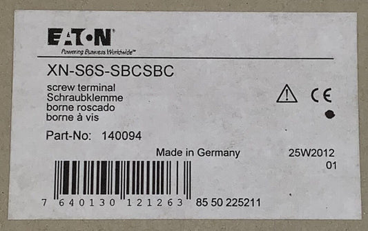 EATON MOELLER XN S6S SBCSBC 140094 Screw Terminal Base Module