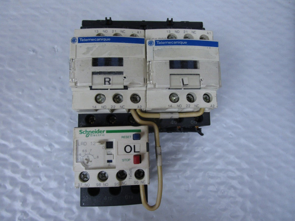 TELEMECANIQUE REVERSING STARTER LC2D09 120V COIL w/ LRD 12 5-8A