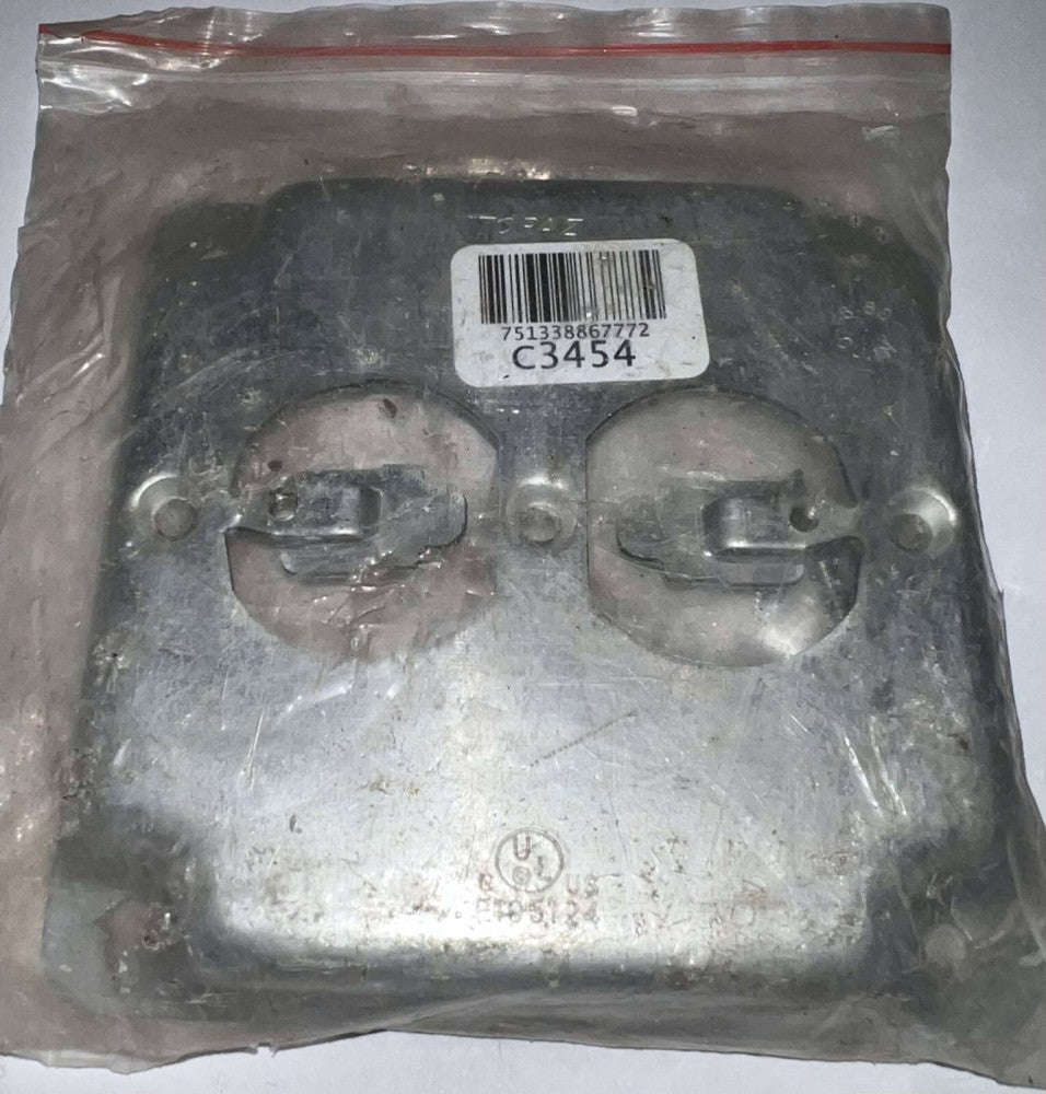TOPAZ C3454 4" Square Cover 1 Duplex Flush Receptacle 751338867772