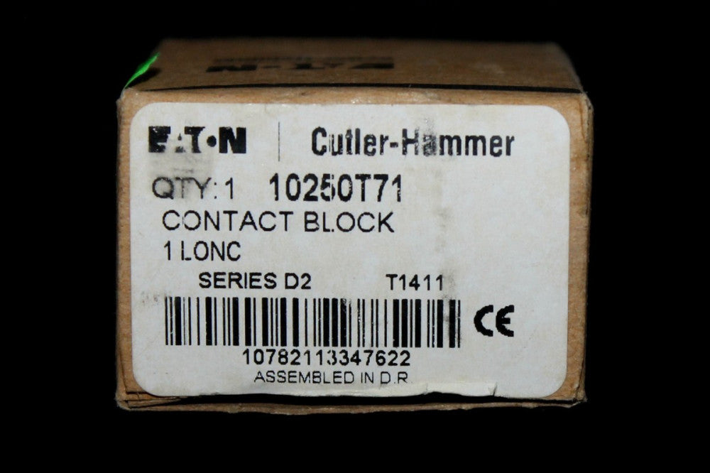 EATON CUTLER HAMMER 10250T71 Push Button Contact Block 1 Lonc Late Open NC