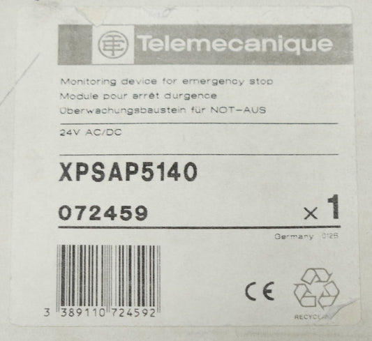 TELEMECANIQUE XPSAP5140 EMERGENCY STOP MONITORING Device Safety Relay Module