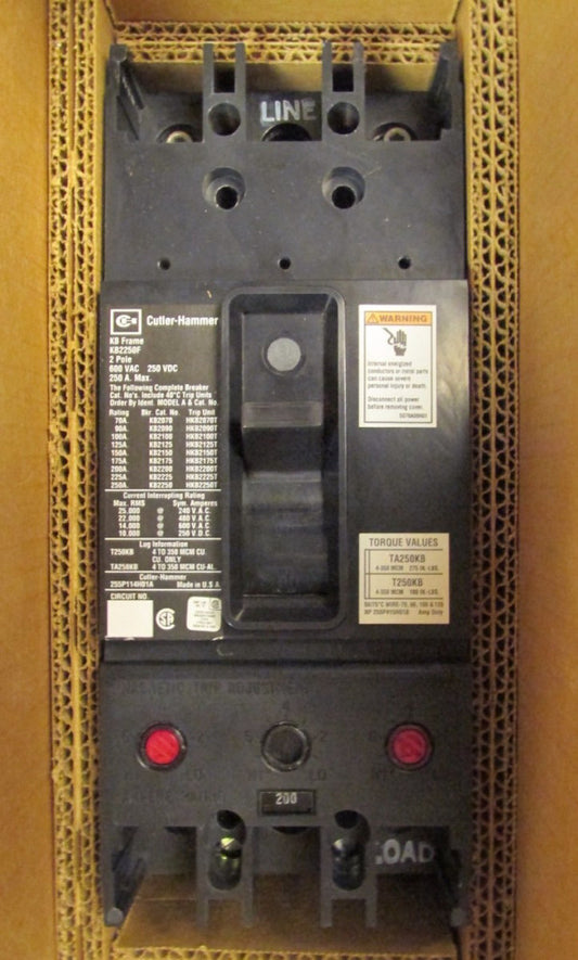 CUTLER HAMMER WESTINGHOUSE Type KB Circuit Breaker 2 Pole 200 Amp KB220