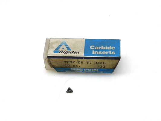 RIGIDEX TCGX 06 T1 04AL CARBIDE INSERT R22 LOT OF 10