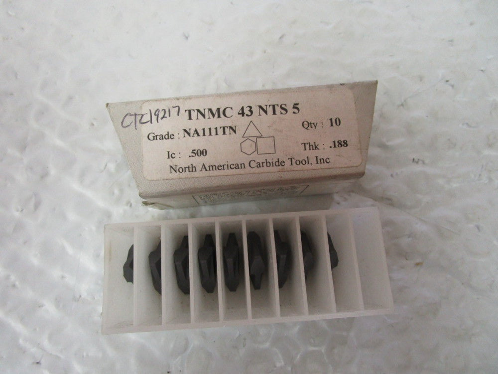 New Lot Of 9 North American Carbide Inserts TNMC 43 NTS 5 , NA111TN