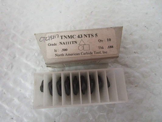 New Lot Of 9 North American Carbide Inserts TNMC 43 NTS 5 , NA111TN
