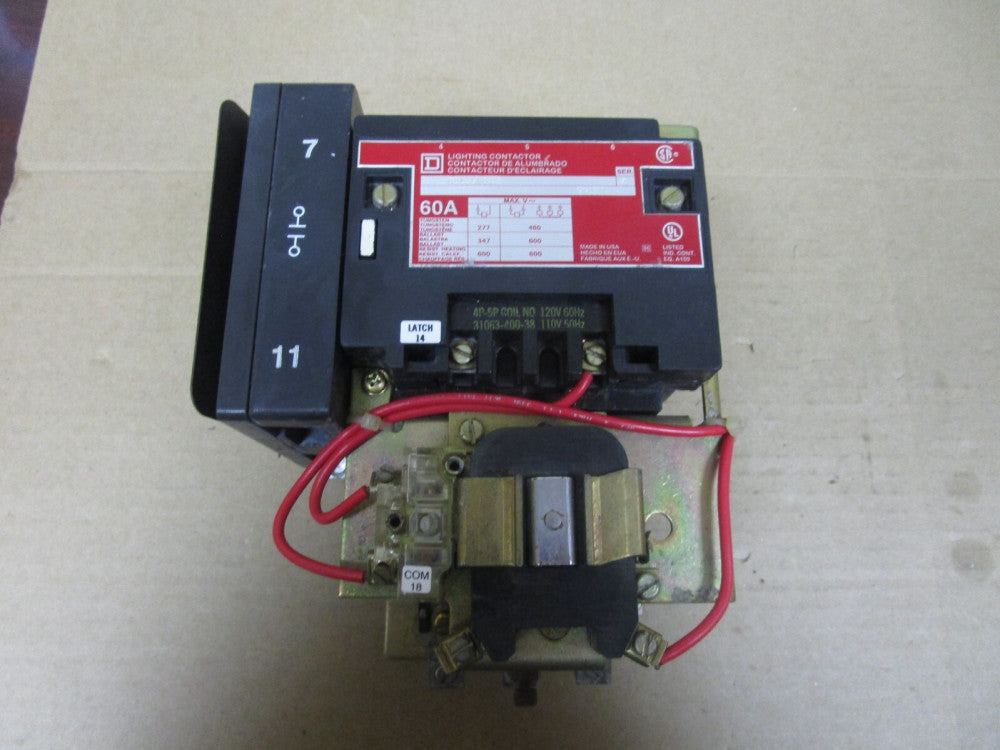 SQUARE D LIGHTING CONTACTOR 8903SP012 SER A 60A 120V COIL