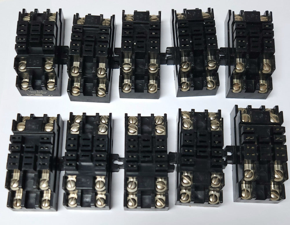 LOT OF 10 CUSTOM CONNECTOR QC08 Relay Base Square 8 Blade Socket 8 Terminal