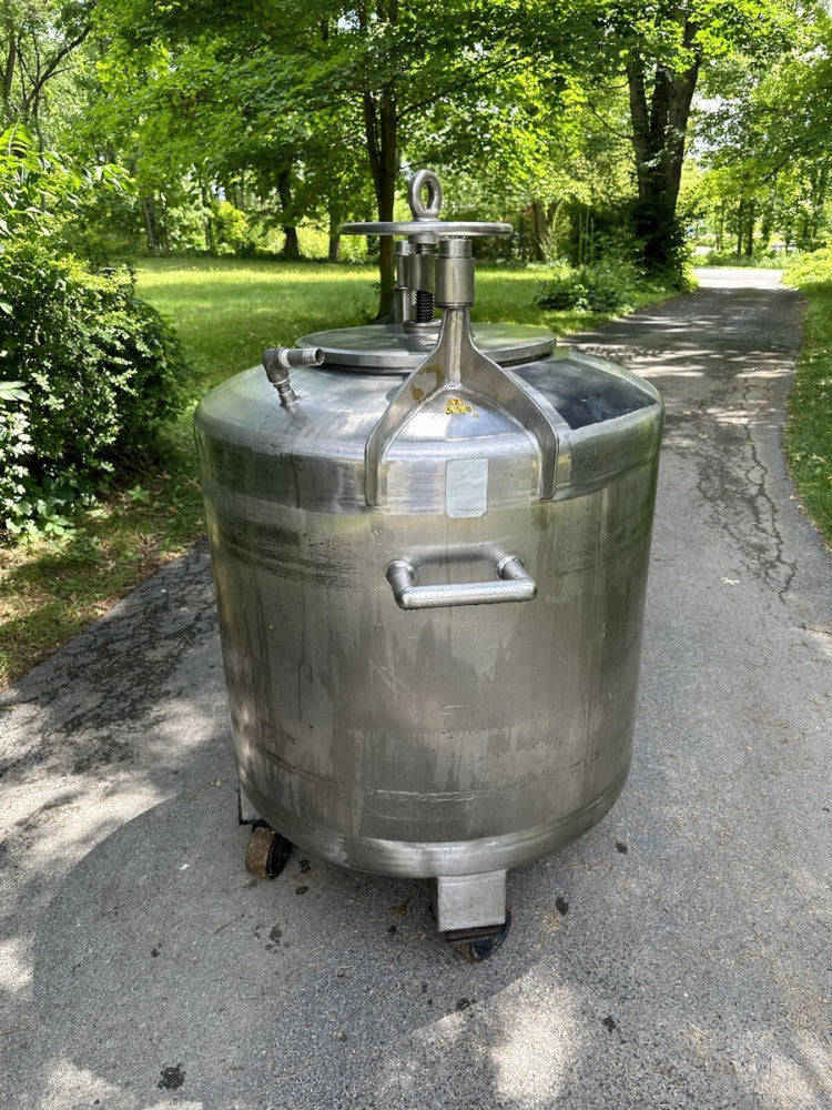 Stainless Steel Portable Holding Tank Barrel with Top Opening & Bottom Discharge