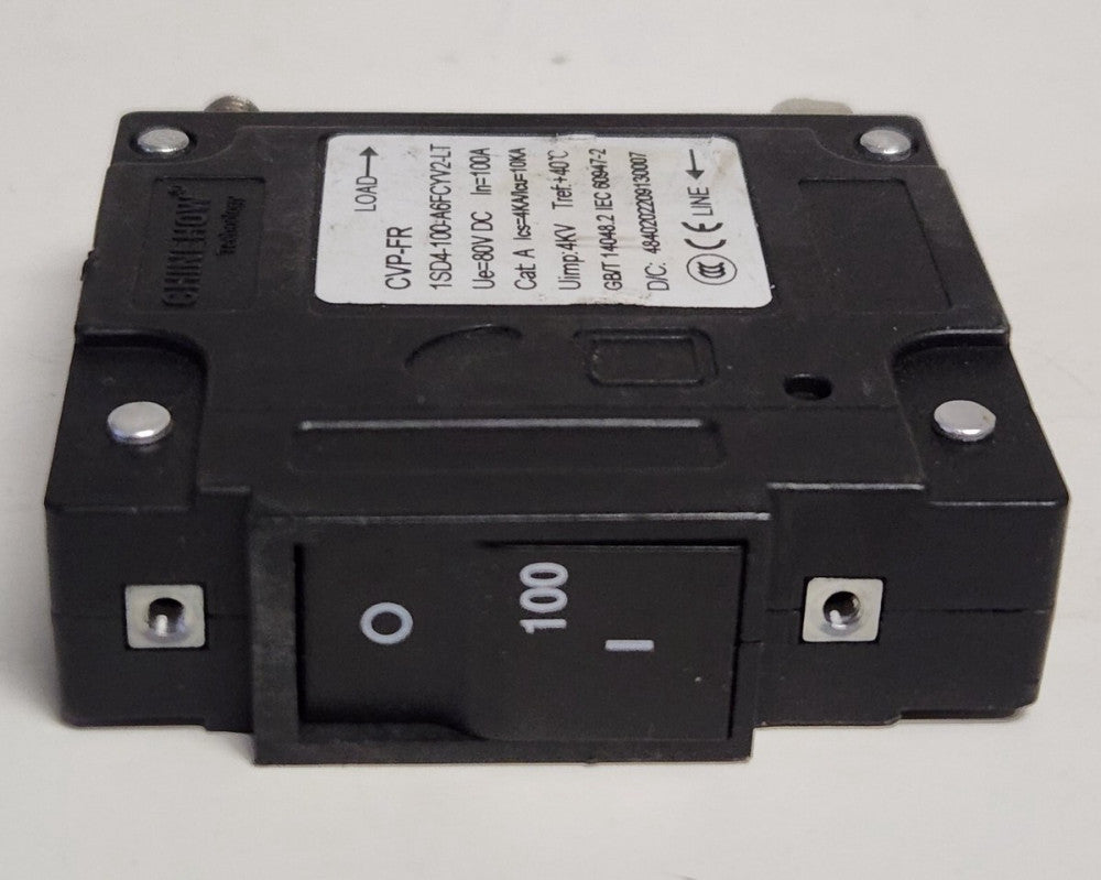 CHINEHOW CVP FR 1SD4 100 A6FCYV2 LT 80 VDC 100 AMP Pushbutton Circuit Breaker