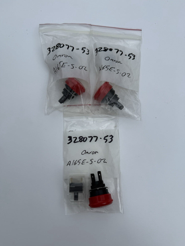 Lot of 3 - Omron A165E-S-02 Red Emergency Stop Push Button  - Unused