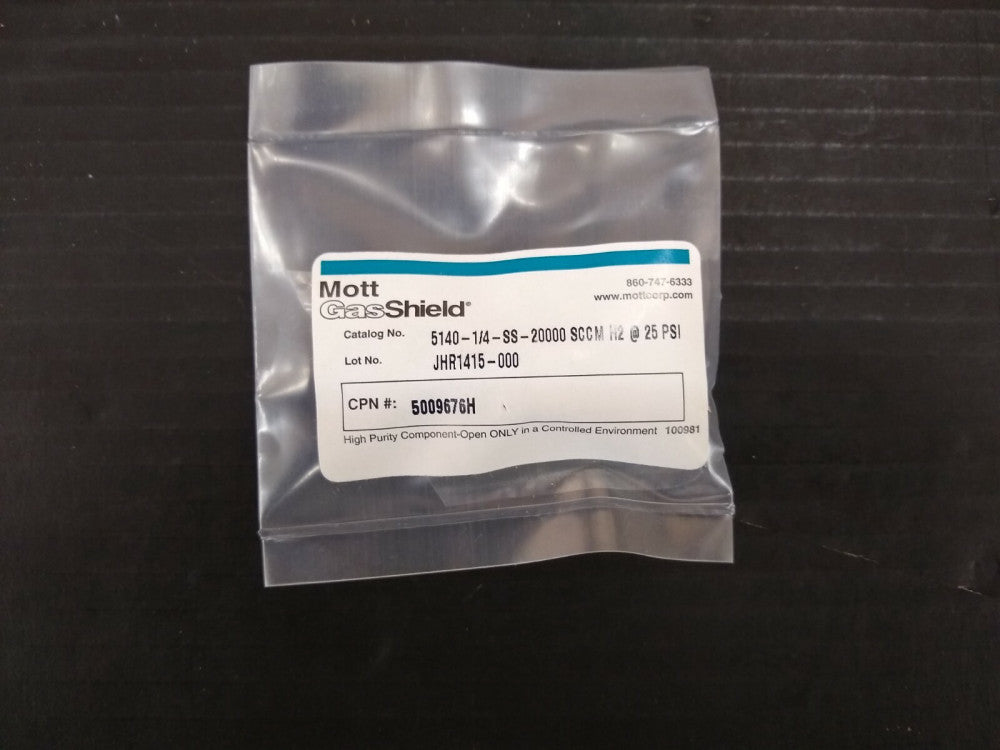 New, Mott Corporation, 5140-1/4-20000SCCM-H2-25PSI-32, Restrictor