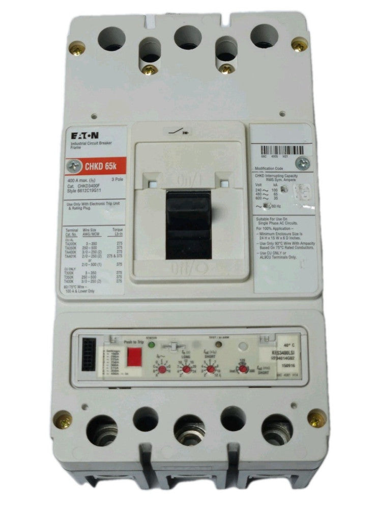 EATON CUTLER HAMMER CHKD3400 Type CHKD CHKD3400F KES3400LSI TRIP Unit 160-400AMP