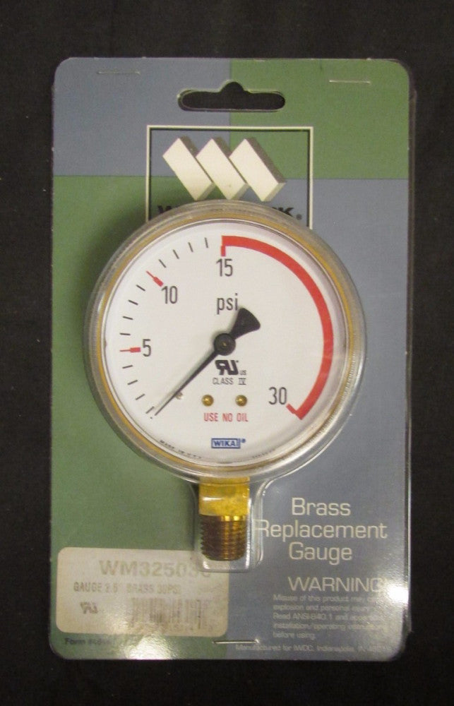 WELDMARK WIKA WM325030 2-5" 30 PSI Pressure Gage