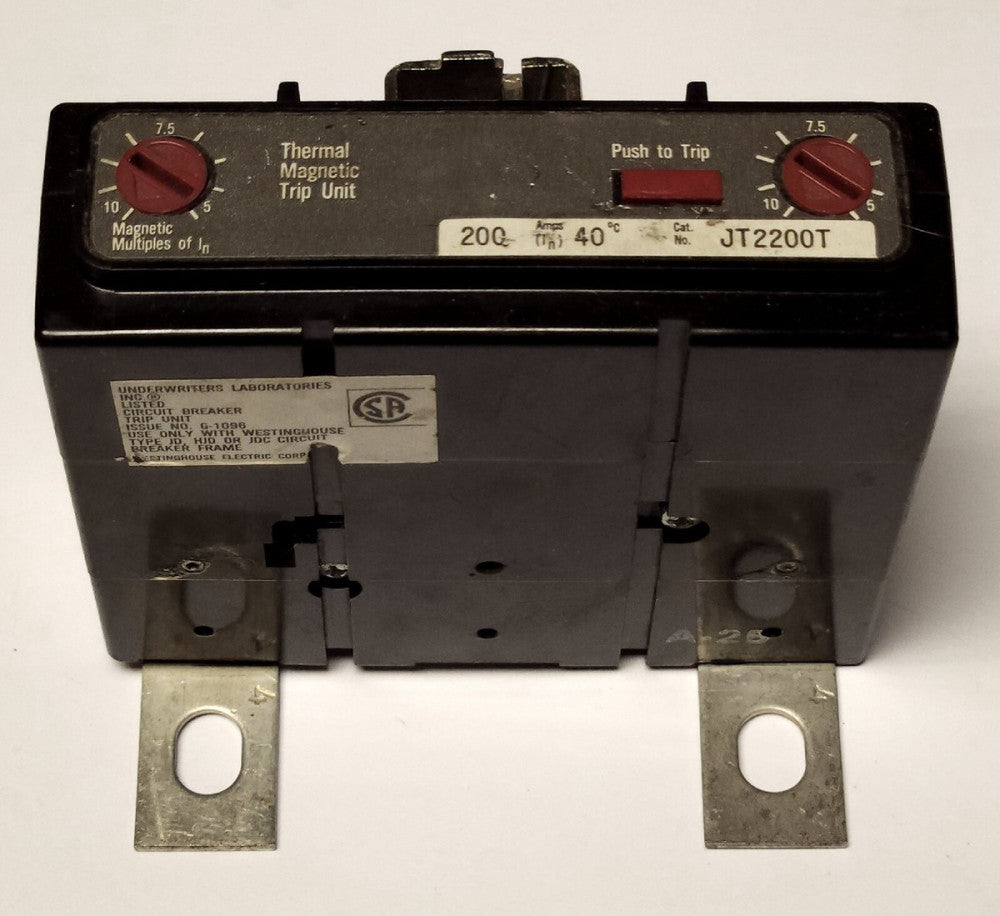 EATON CUTLER HAMMER JT2200T 2 Pole 200 AMP J Frame TRIP Unit Type JD HJD