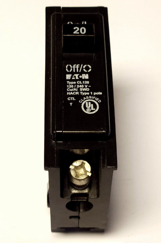 EATON CUTLER HAMMER CL120 Single Pole 20 AMP Type CL Circuit Breaker
