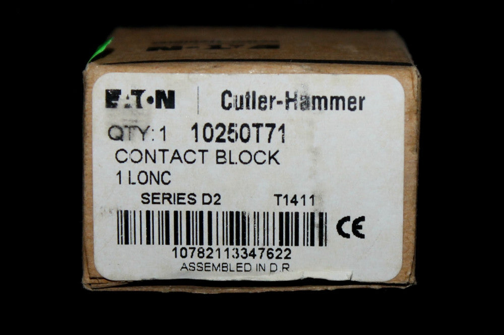 EATON CUTLER HAMMER 10250T71 Push Button Contact Block 1 Lonc Late Open NC