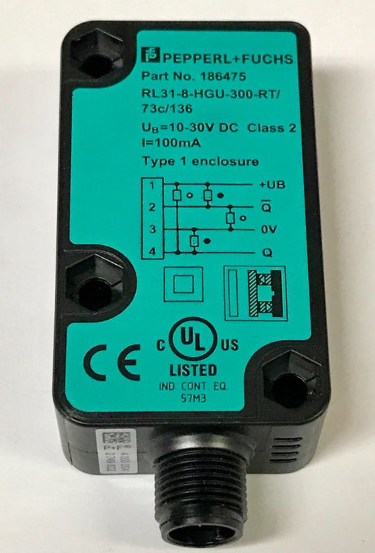 PEPPERL FUCHS 186475 RL31 8 HGU 300 RT 73C 136 10-30 VDC Proximity Sensor