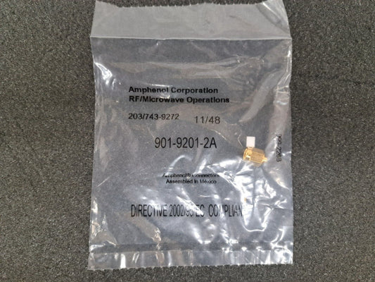 New, Amphenol, 901-9201-2A, CONN SMA PLUG STR 50 OHM SOLDER