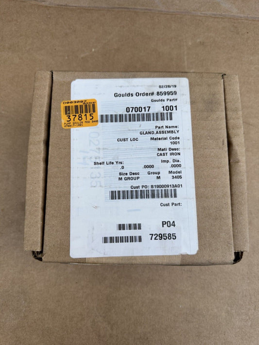 New GOULDS 070017 1001 Gland Assembly for 3405 Pumps